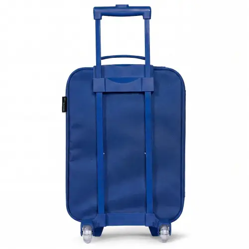 Dier - Ruimte - Planeet - Raket Kinderkoffer - Blauw klein -achterkant