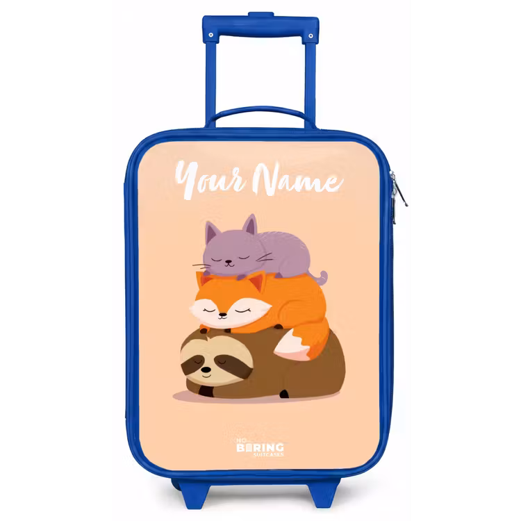 Dieren - Slapen - Samen Kinderkoffer - Blauw klein -zz3dotto