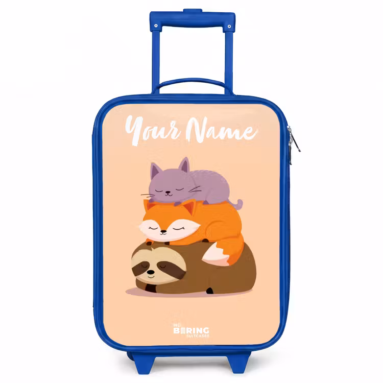 Dieren - Slapen - Samen Kinderkoffer - Blauw klein -3d