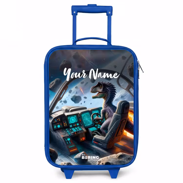 Astrodino Kinderkoffer - Blauw klein -3d