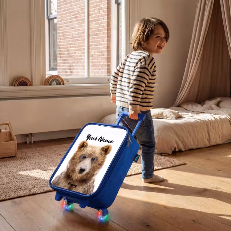 Bennie Beer Kinderkoffer - Blauw klein -sfeer1