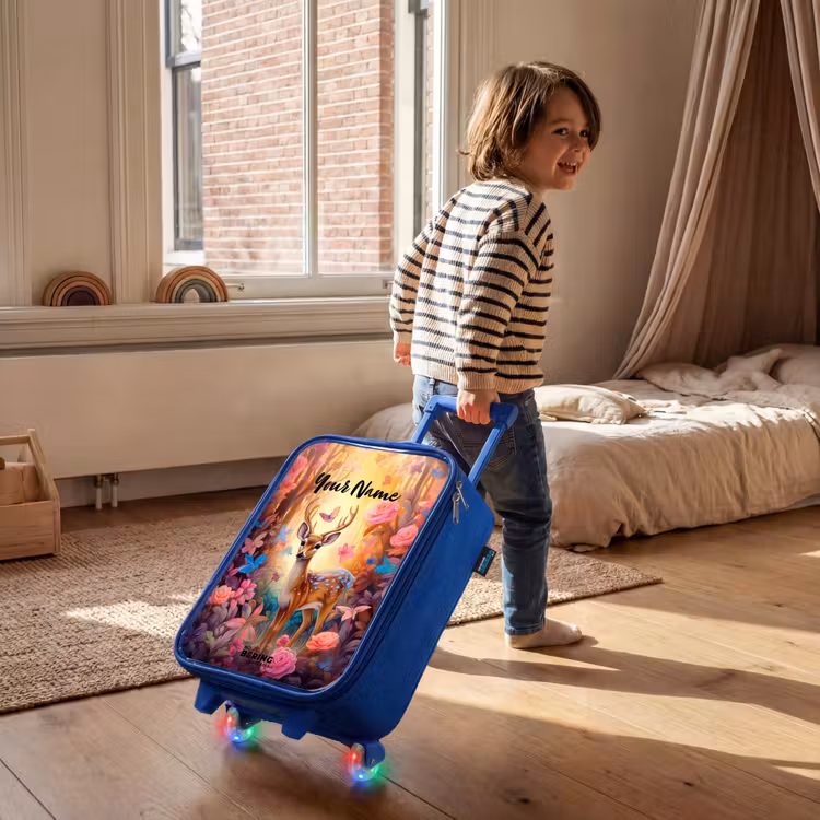 Bloesem boshert Kinderkoffer - Blauw klein -sfeer1