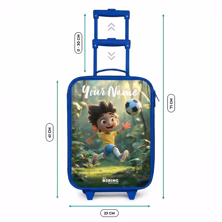 Jongen - Voetbal - Bos - Bomen Kinderkoffer - Blauw klein -productfoto_formaten