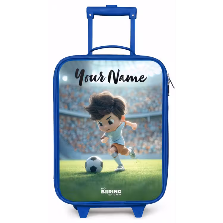 Jongen - Stadion - Voetbal - Zonlicht Kinderkoffer - Blauw klein -zz3dotto