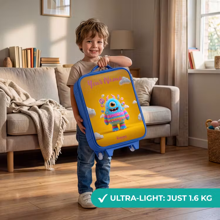 Snoep - Monster - Regenboog Kinderkoffer - Blauw klein -sfeer2_EN