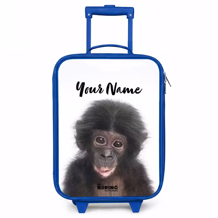Charlie Chimp Kinderkoffer - Blauw klein -3d