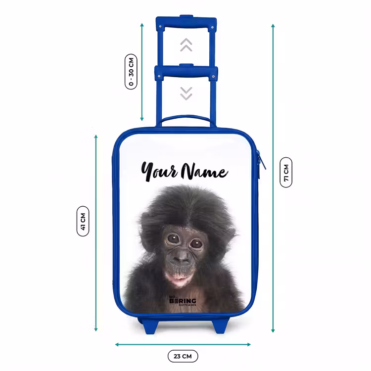 Charlie Chimp Kinderkoffer - Blauw klein -productfoto_formaten