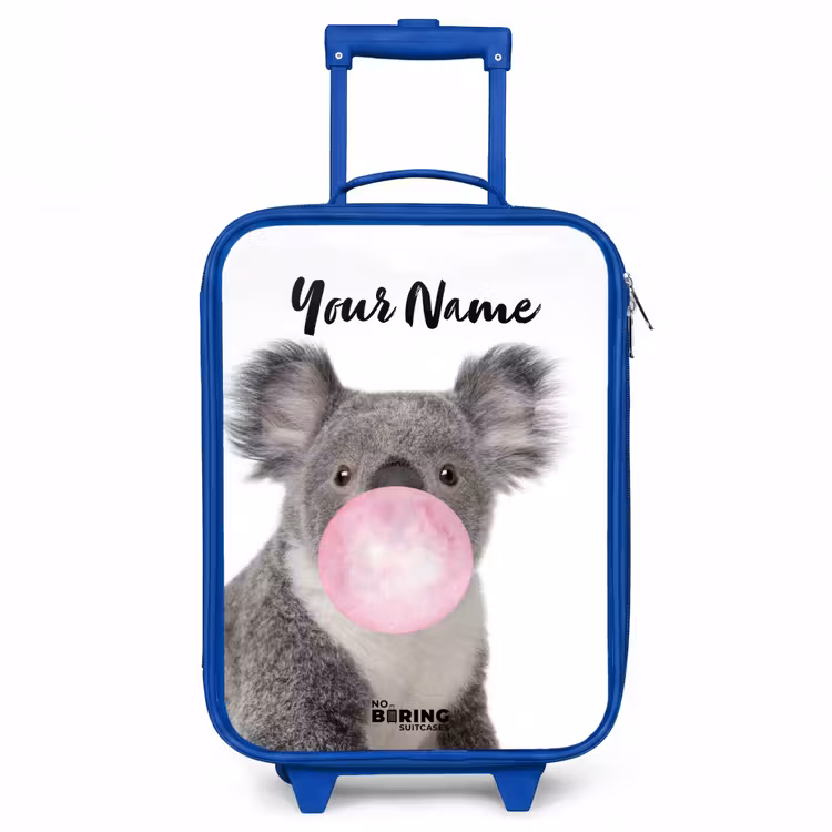 Kauwgom koala Kinderkoffer - Blauw klein -3d