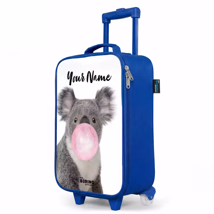 Kauwgom koala Kinderkoffer - Blauw klein -productfoto_schuin