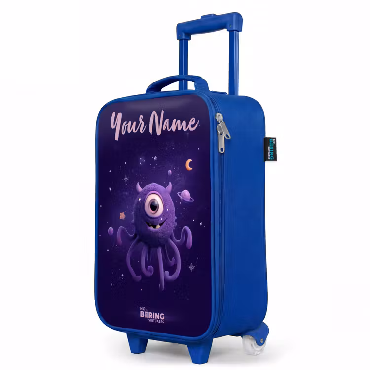 Kosmisch tentakelmonster Kinderkoffer - Blauw klein -productfoto_schuin