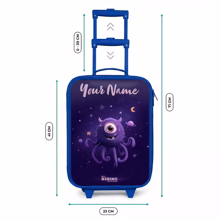 Kosmisch tentakelmonster Kinderkoffer - Blauw klein -productfoto_formaten