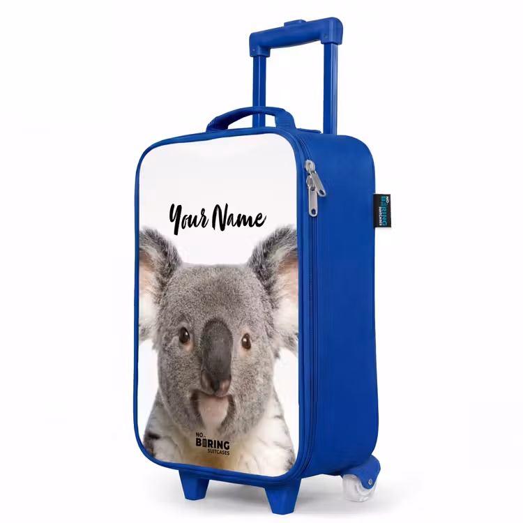 Schattige Koala Beer Kinderkoffer - Blauw klein -productfoto_schuin