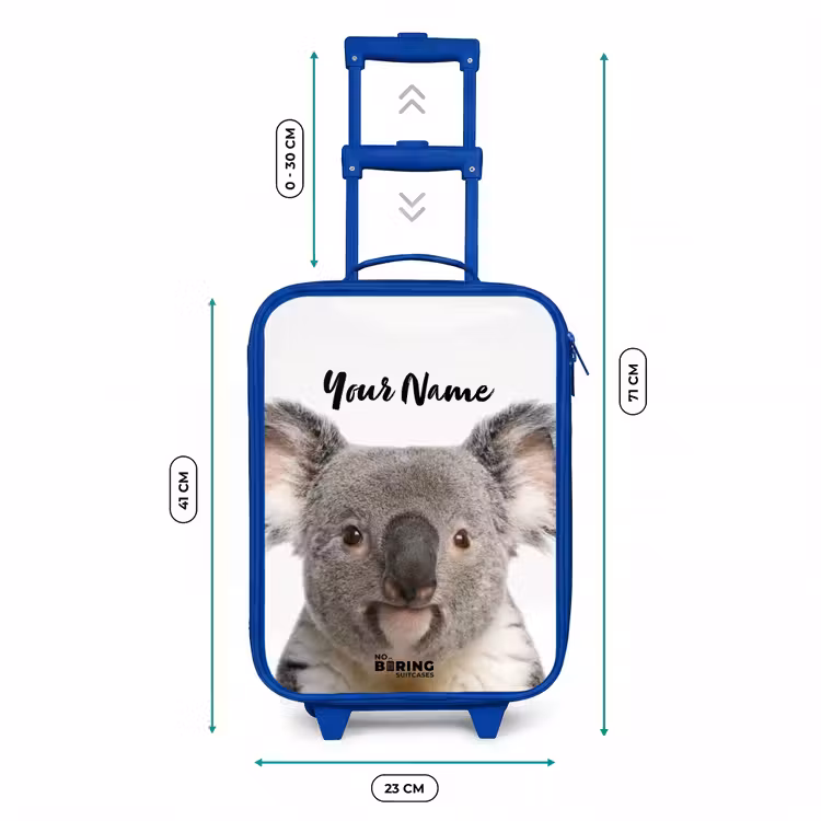 Schattige Koala Beer Kinderkoffer - Blauw klein -productfoto_formaten