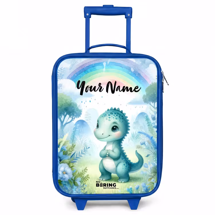 Daantje Dino Kinderkoffer - Blauw klein -3d