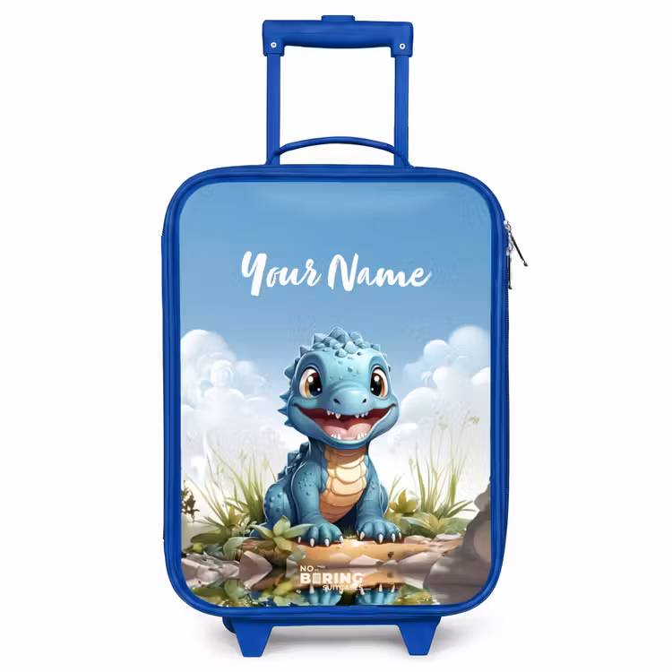 Darius Dino Kinderkoffer - Blauw klein -3d