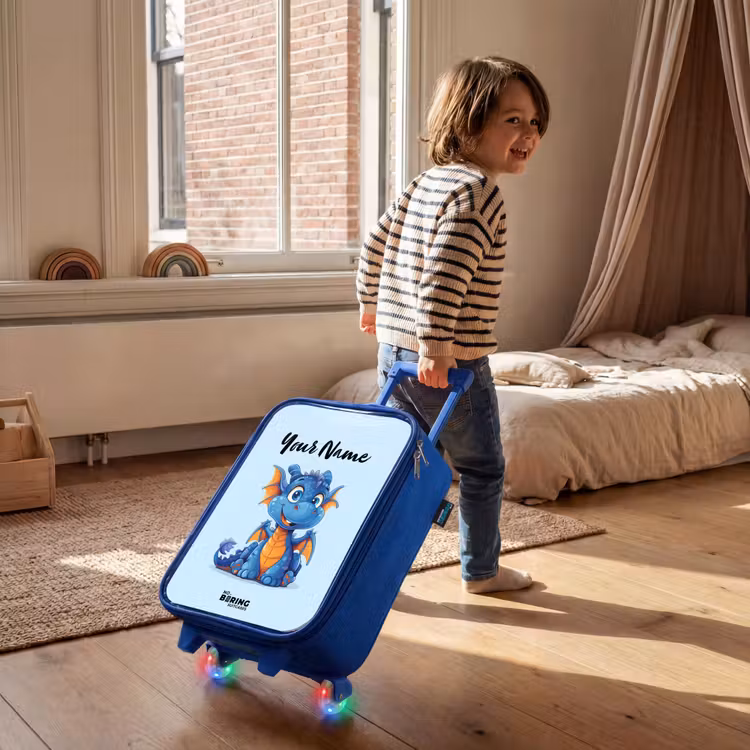 Dinky draakje Kinderkoffer - Blauw klein -sfeer1