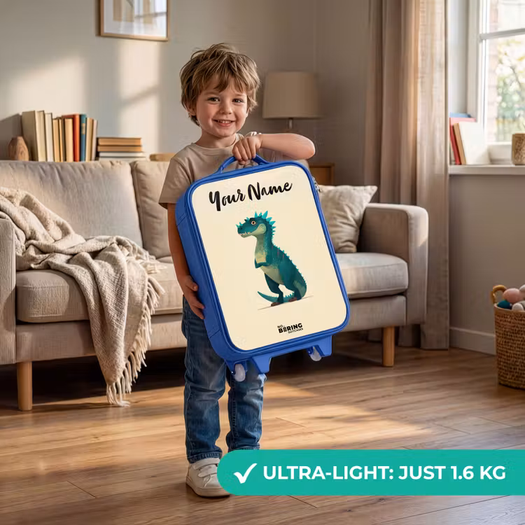 Dino - Dier - Blauw - Groen Kinderkoffer - Blauw klein -sfeer2_EN