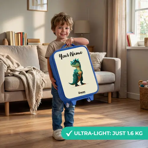 Dino - Dier - Groen Kinderkoffer - Blauw klein -sfeer2_EN