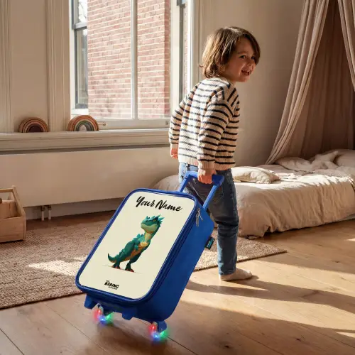 Dino - Dier - Groen Kinderkoffer - Blauw klein -sfeer1