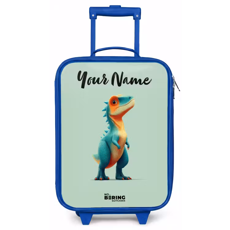 Dino - Dier - Groen - Oranje Kinderkoffer - Blauw klein -zz3dotto