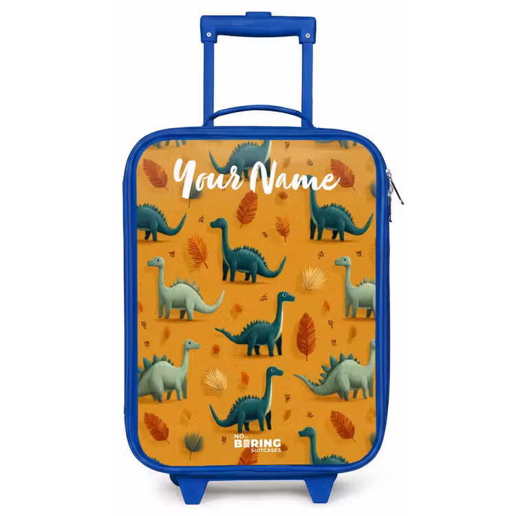 Dino - Dieren - Patroon Kinderkoffer - Blauw klein -zz3dotto