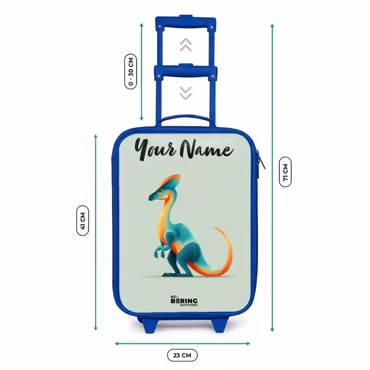 Dino - Blauw - Dier Kinderkoffer - Blauw klein -productfoto_formaten