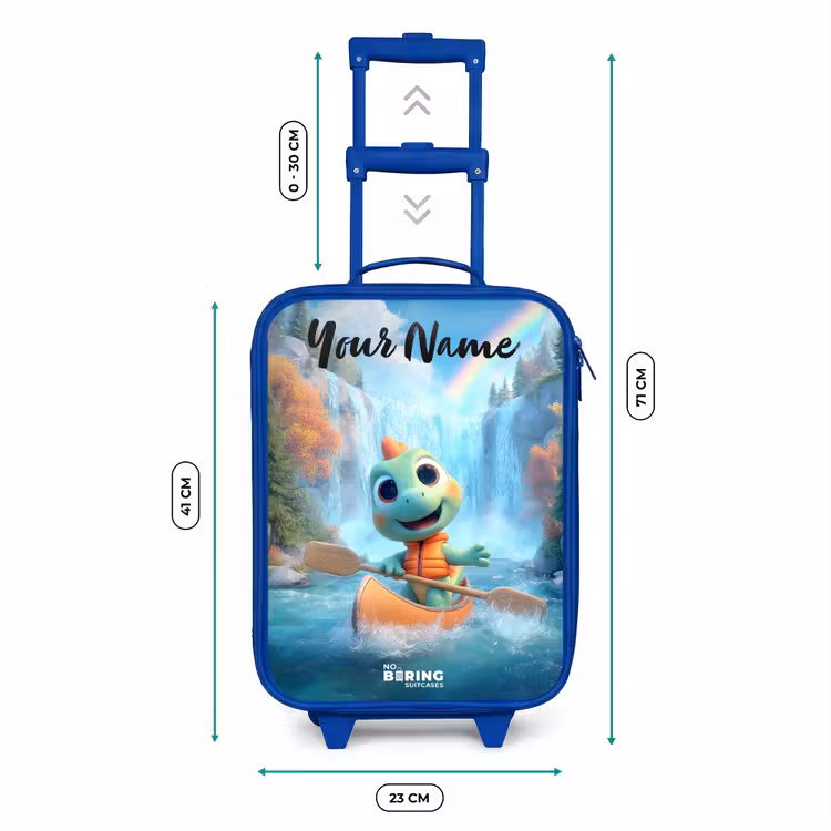Dino - Natuur - Waterval Kinderkoffer - Blauw klein -productfoto_formaten