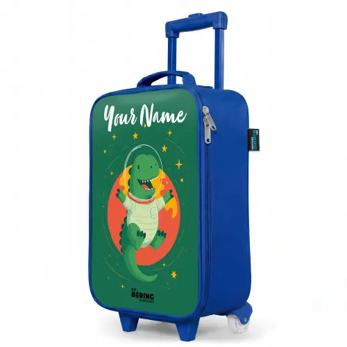Dino - Planeet - Sterren - Groen Kinderkoffer - Blauw klein -productfoto_schuin