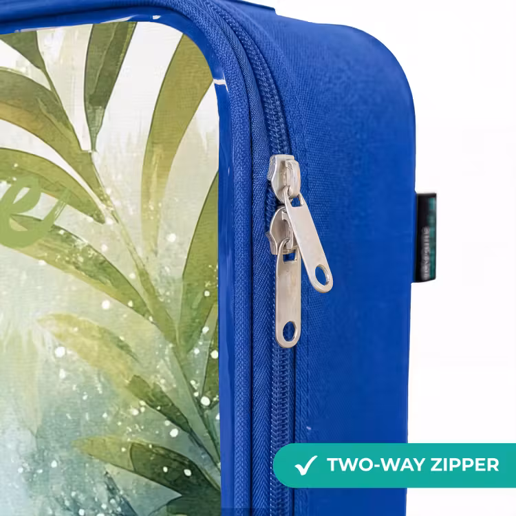 Dino - Schildpad - Jungle Kinderkoffer - Blauw klein -rits_EN