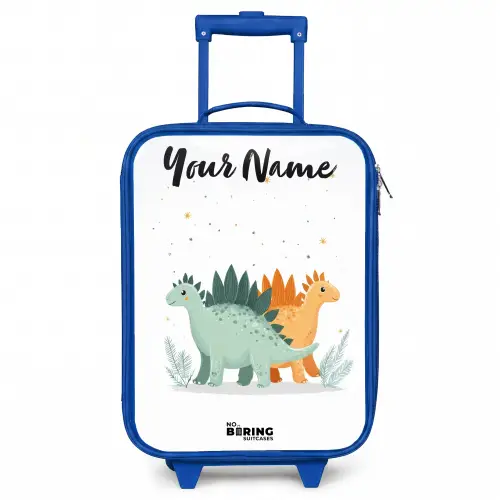 Dinos - Dieren - Sterren Kinderkoffer - Blauw klein -3d