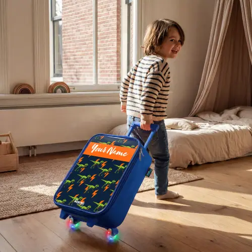 Dinos - Bliksem - Dieren - Blauw Kinderkoffer - Blauw klein -sfeer1