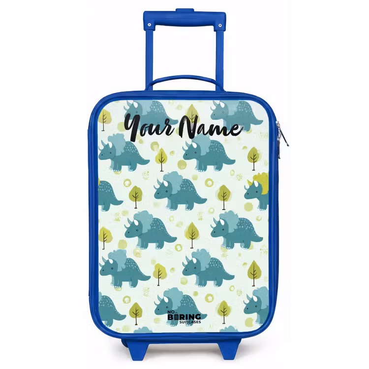 Dinos - Patroon - Natuur Kinderkoffer - Blauw klein -zz3dotto