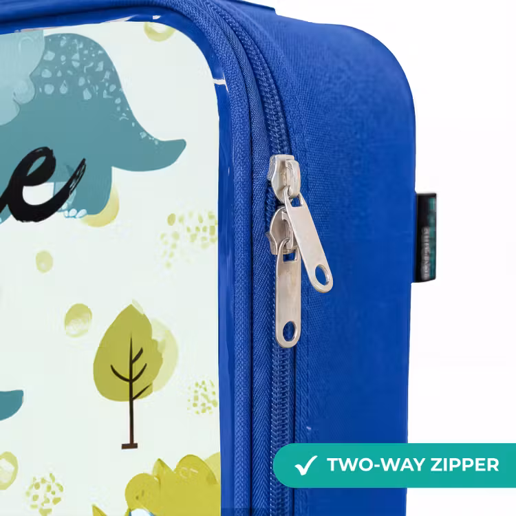 Dinos - Patroon - Natuur Kinderkoffer - Blauw klein -rits_EN