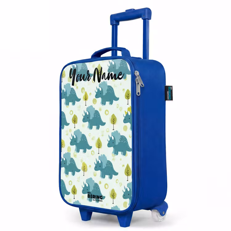 Dinos - Patroon - Natuur Kinderkoffer - Blauw klein -productfoto_schuin