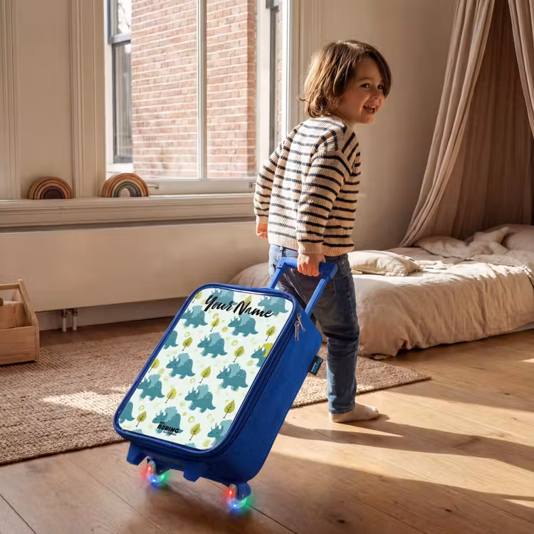 Dinos - Patroon - Natuur Kinderkoffer - Blauw klein -sfeer1