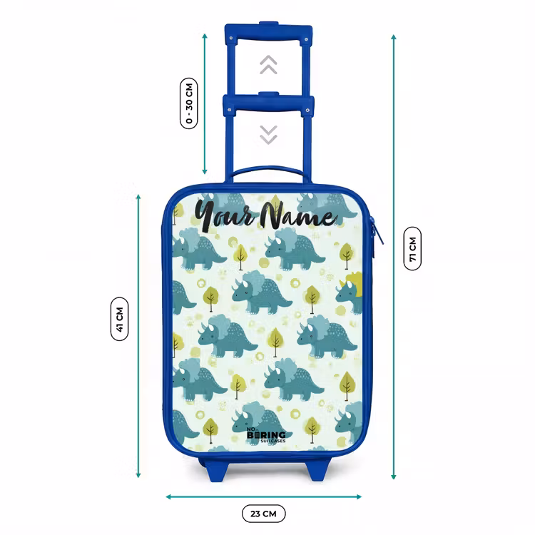 Dinos - Patroon - Natuur Kinderkoffer - Blauw klein -productfoto_formaten