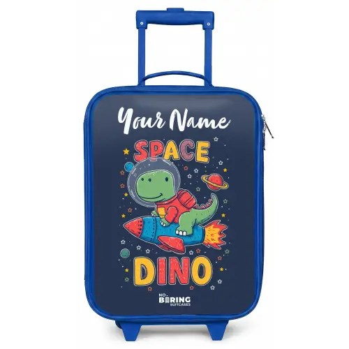 Dinosaurus - Groen - Raket - Sterrenhemel Kinderkoffer - Blauw klein -zz3dotto