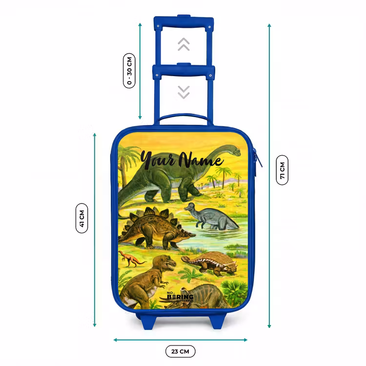 Dinosaurus in Dinosaurusland Kinderkoffer - Blauw klein -productfoto_formaten
