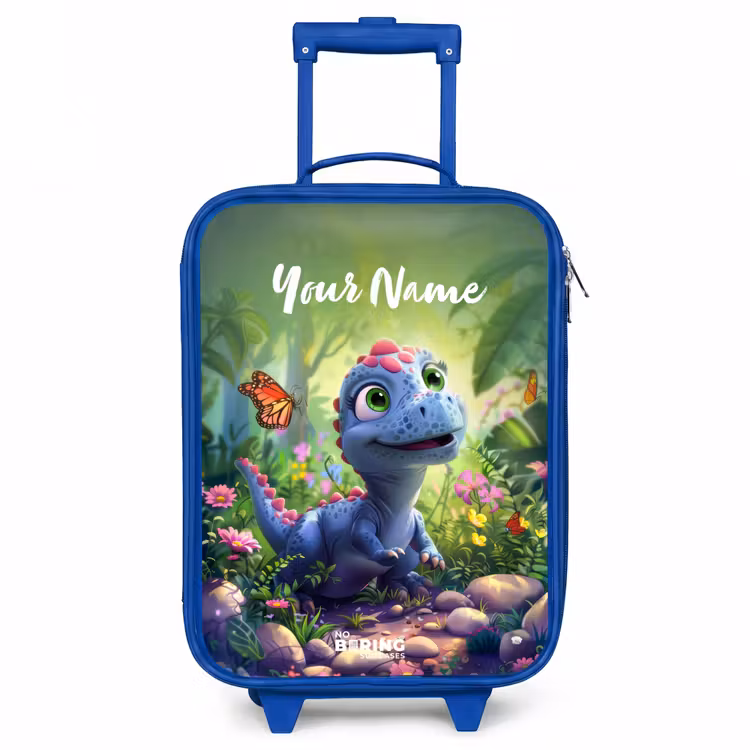 Donny Dino Kinderkoffer - Blauw klein -3d