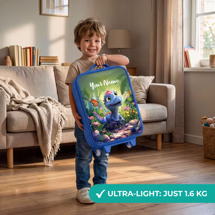Donny Dino Kinderkoffer - Blauw klein -sfeer2_EN