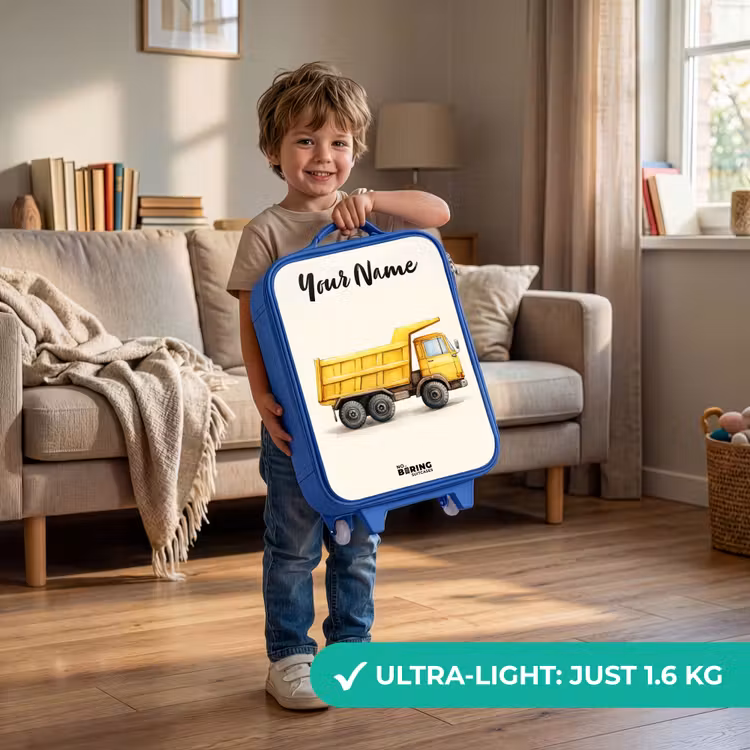Kiepwagen - Getekend - Geel Kinderkoffer - Blauw klein -sfeer2_EN