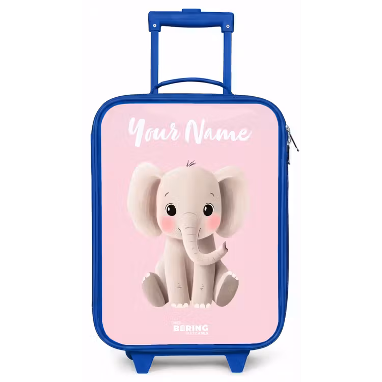 Olifant - Grijs - Baby - Slurf Kinderkoffer - Blauw klein -zz3dotto