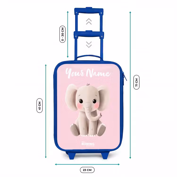 Olifant - Grijs - Baby - Slurf Kinderkoffer - Blauw klein -productfoto_formaten
