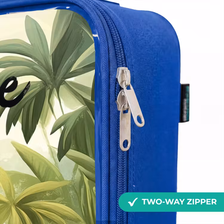 Olifant - Tijger - Bos - Jungle Kinderkoffer - Blauw klein -rits_EN