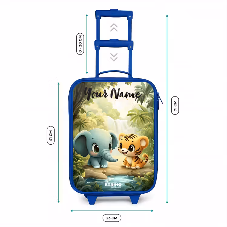 Olifant - Tijger - Bos - Jungle Kinderkoffer - Blauw klein -productfoto_formaten