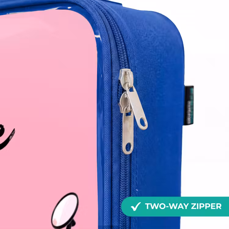 Escar-Go - Roze Kinderkoffer - Blauw klein -rits_EN