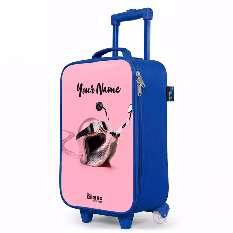 Escar-Go - Roze Kinderkoffer - Blauw klein -productfoto_schuin