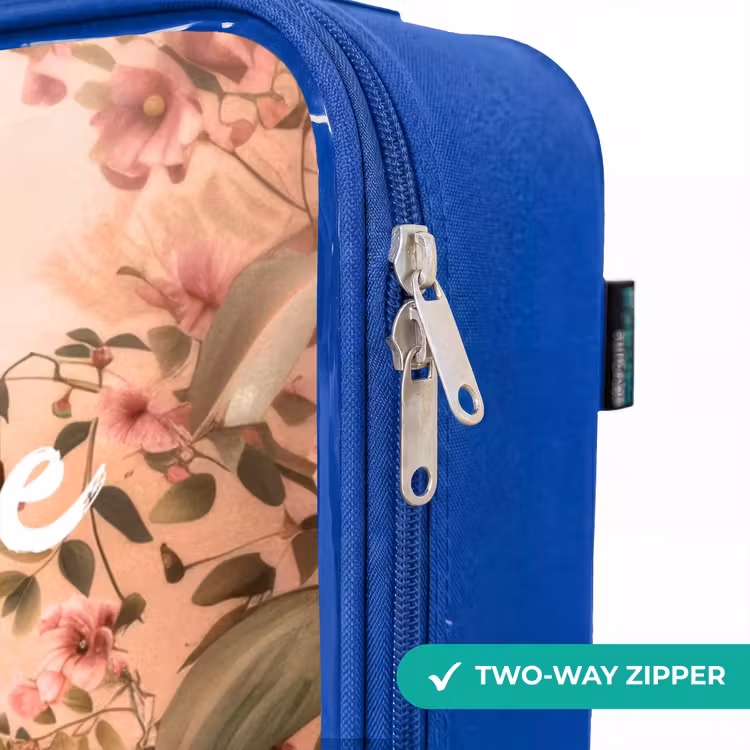 Flora flapoor Kinderkoffer - Blauw klein -rits_EN
