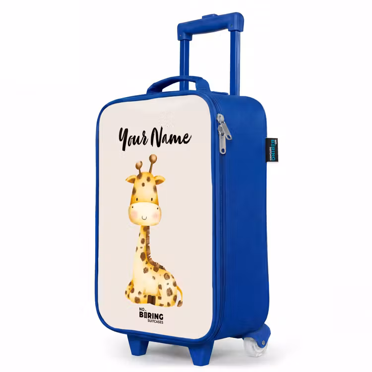 Gigi Giraffe Kinderkoffer - Blauw klein -productfoto_schuin