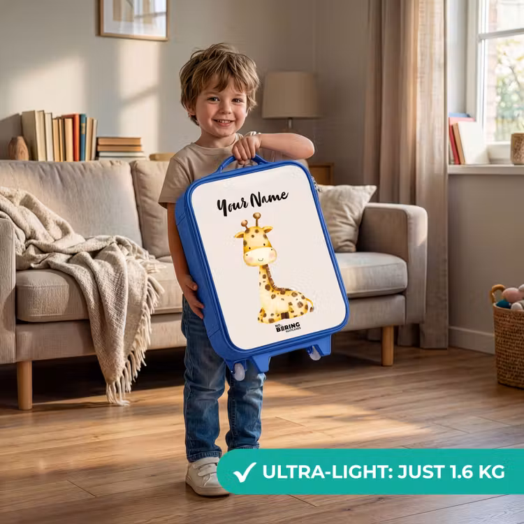 Gigi Giraffe Kinderkoffer - Blauw klein -sfeer2_EN